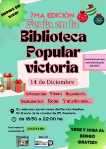 Biblioteca Popular Victoria, realiza feria con Microemprendedores